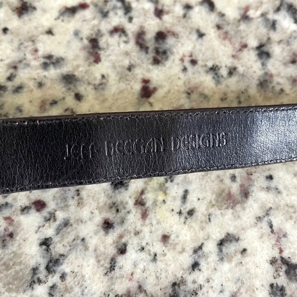 Jeff Deegan Designs Genuine Alligator Belt Gold Plate .925 Sterling Buckle Vtge - Picture 3 of 8